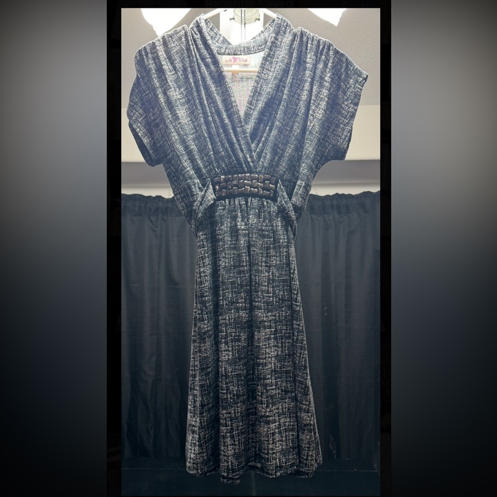 Elegant Black and White Women's Dress